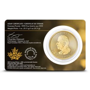 2025 1 oz Canadian Gold Maple Leaf Coin (BU w/ Assay)
