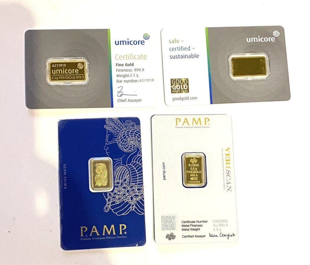 Mints Producing 2.5 Gram Gold Bars