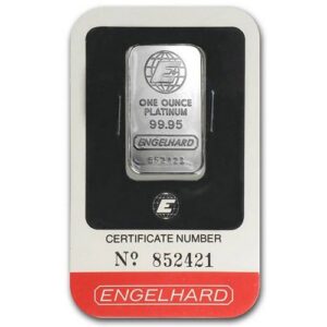 Buy 1 oz Engelhard Platinum Bar (w/ Assay)