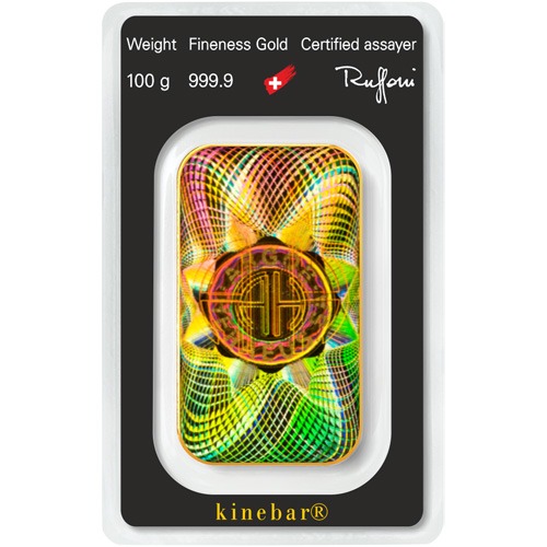 100 Gram Argor Heraeus Kinebar Gold