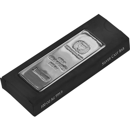 100 oz Germania Mint Cast Silver Bar