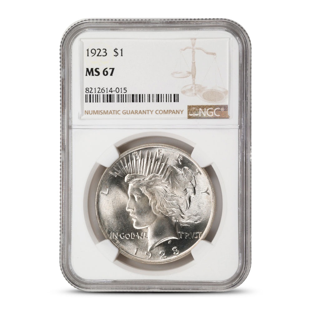 1923 Peace Silver Dollar NGC MS67