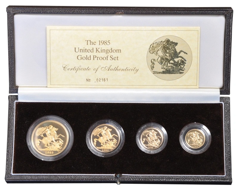 1985 Proof Gold Sovereign 4 Coin Set