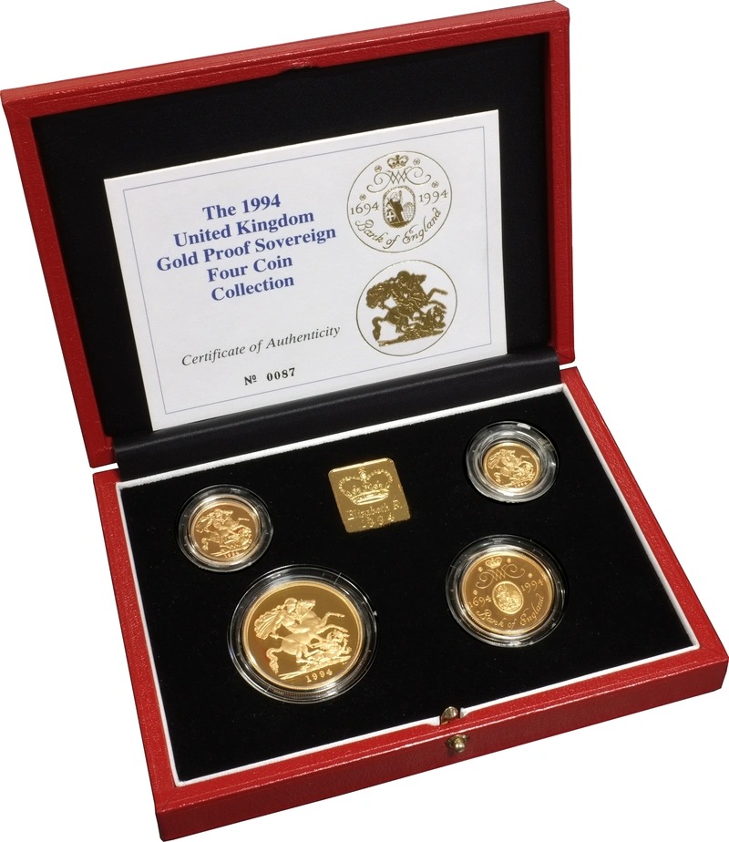 1994 Proof Gold Sovereign 4 Coin Set