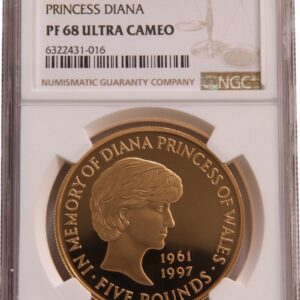 1999 Proof Gold Crown £5 Coin Diana