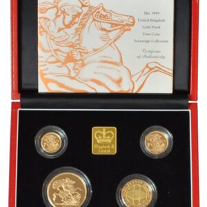 1999 Proof Gold Sovereign 4 Coin Set