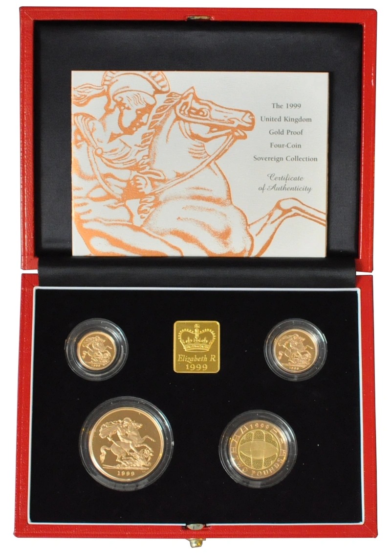 1999 Proof Gold Sovereign 4 Coin Set