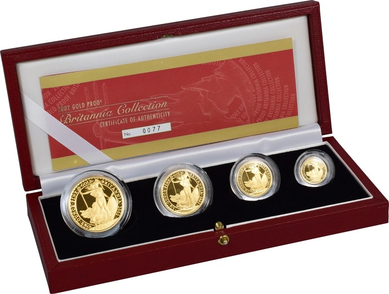2002 Proof Gold Britannia 4 Coin Set