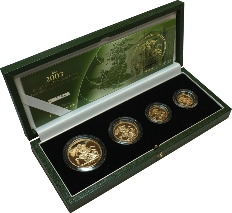 2003 Proof Gold Sovereign 4 Coin Set