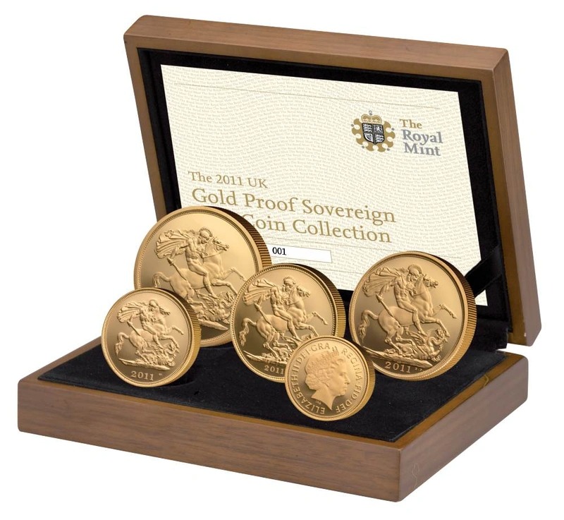 2011 Proof Gold Sovereign 5 Coin Set