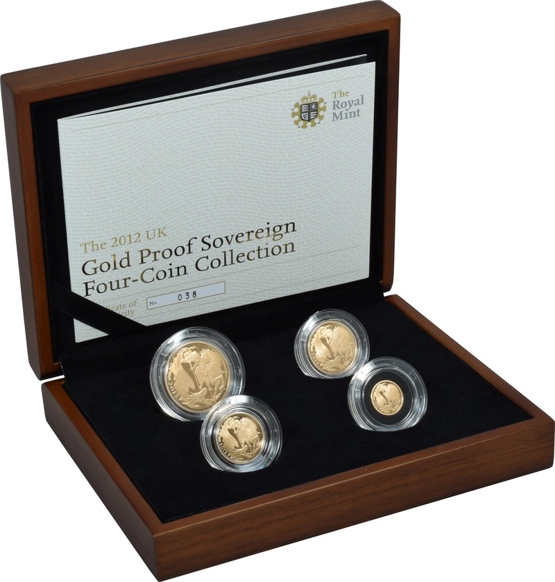 2012 Proof Gold Sovereign 4 Coin Set