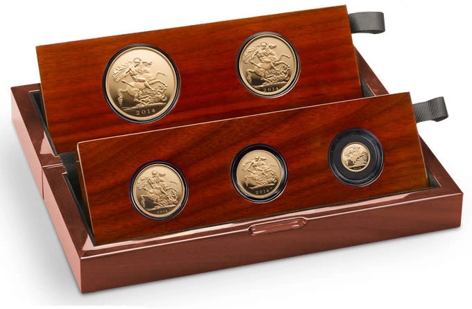 2014 Proof Gold Sovereign 5 Coin Set