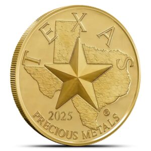 2025 1 oz Texas Mint State Capitol Gold Round (New)