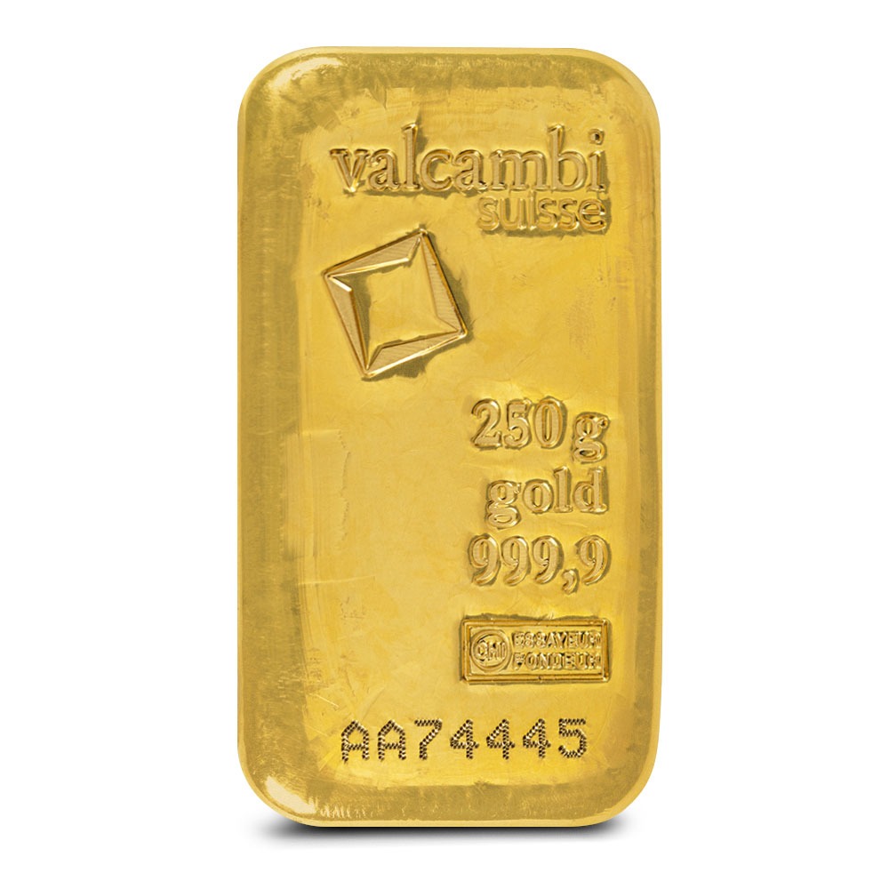 250 Gram Valcambi Cast Gold Bar