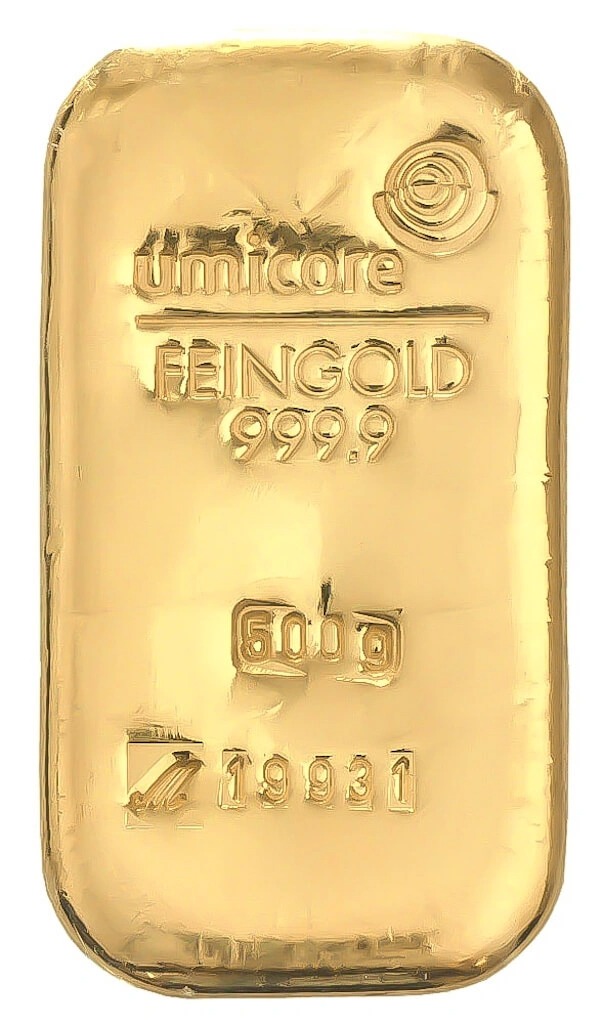 Buy 500 Gram Umicore Cast Gold Bar