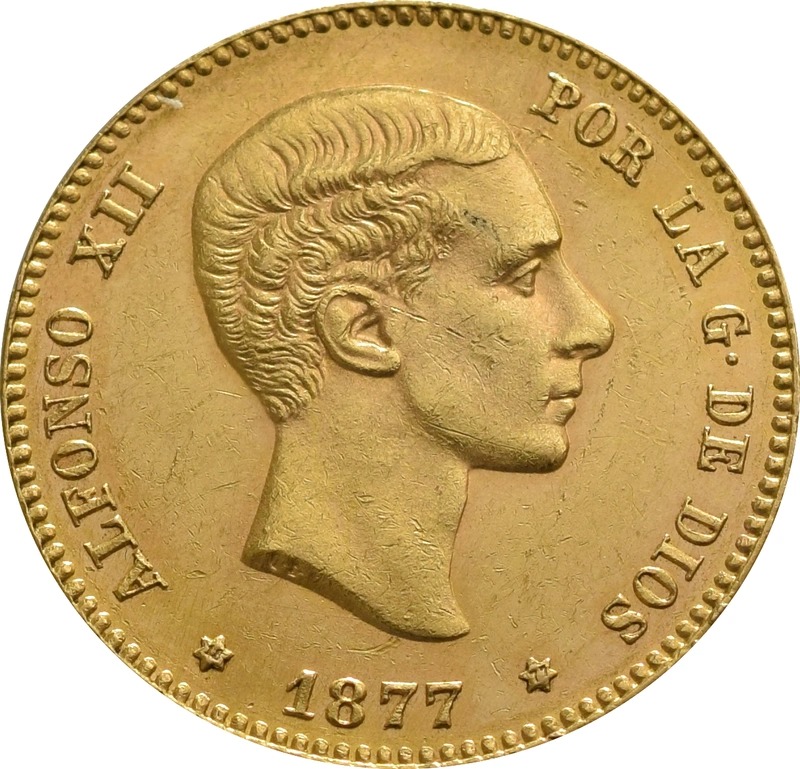 Spanish 25 Pesetas Gold Coin Alfonso