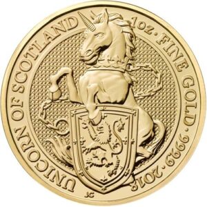 2018 1 oz British Gold Queens Beast Un
