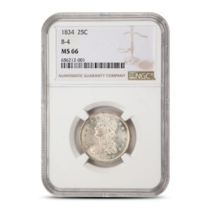 1834-P Capped Bust Quarter NGC MS66 Browning 4