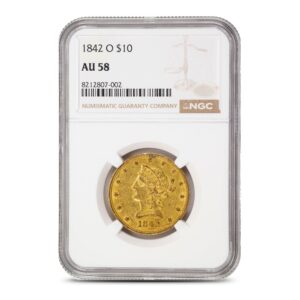 1842-O Pre-33 $10 Liberty Gold Eagle Coin NGC AU58