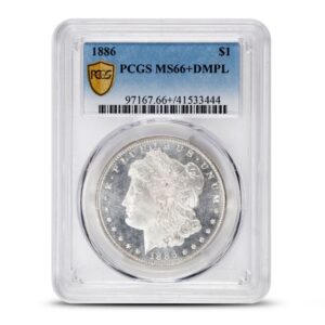 1886 Morgan Silver Dollar Coin PCGS MS66 DMPL