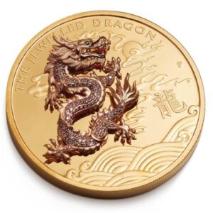 2019 10 oz Proof Gold Jewelled Dragon Coin
